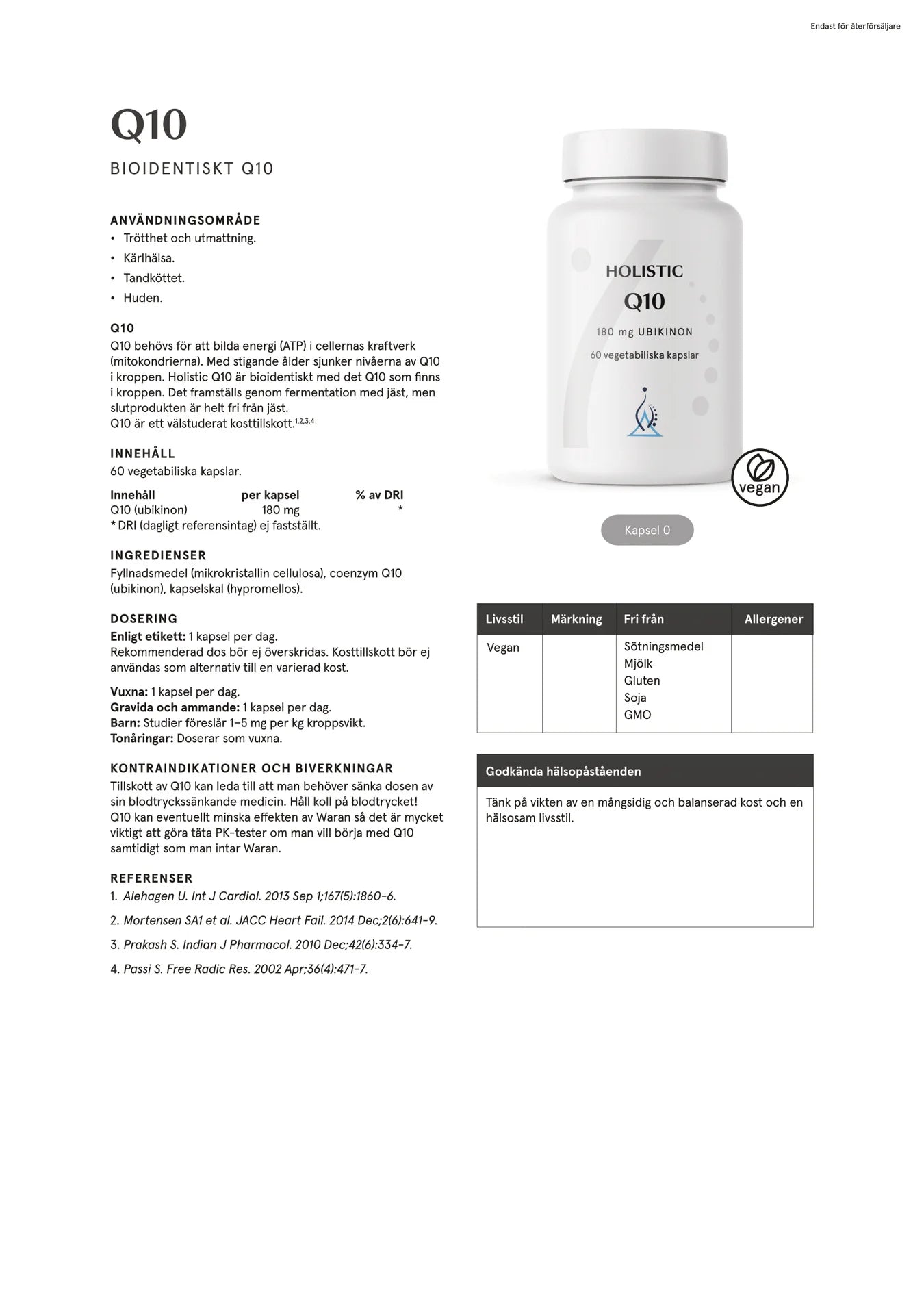 Q10 180 mg - 60 kapslar