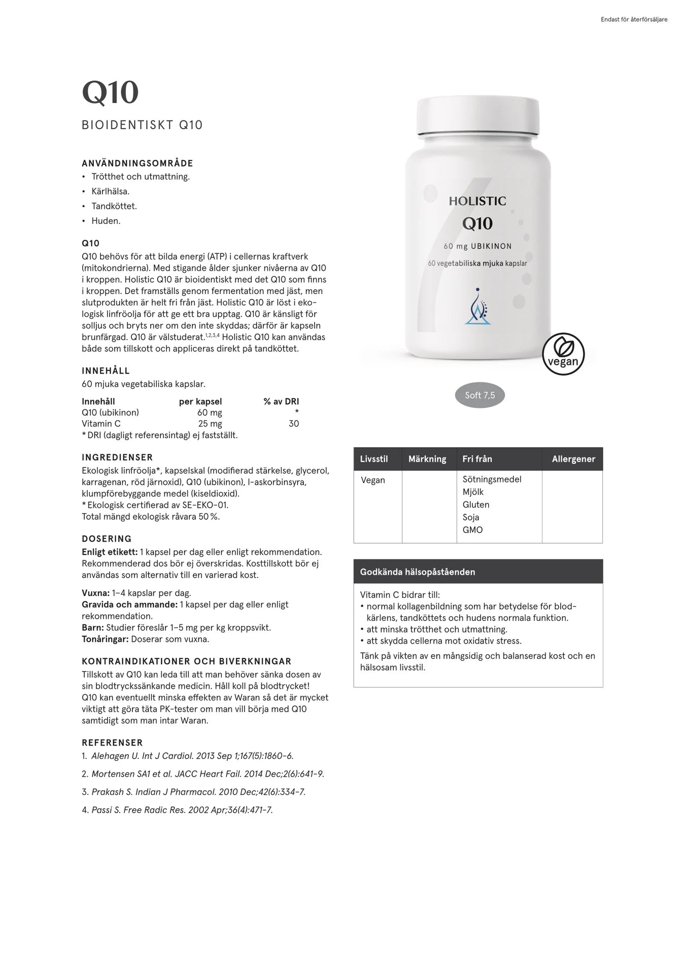 Q10 60 mg - 60 kapslar