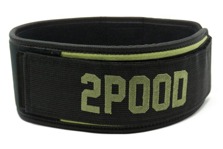 2POOD 2POOD Green Velcro Patch Straight Weightlifting Belt