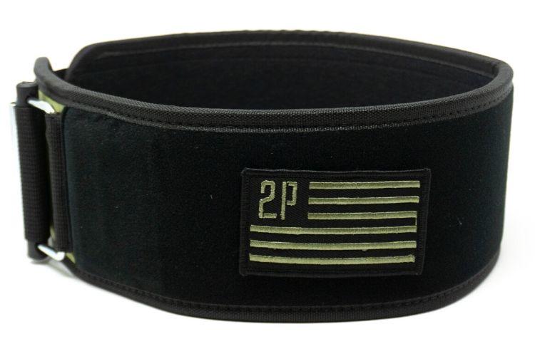 2POOD 2POOD Green Velcro Patch Straight Weightlifting Belt XSmall