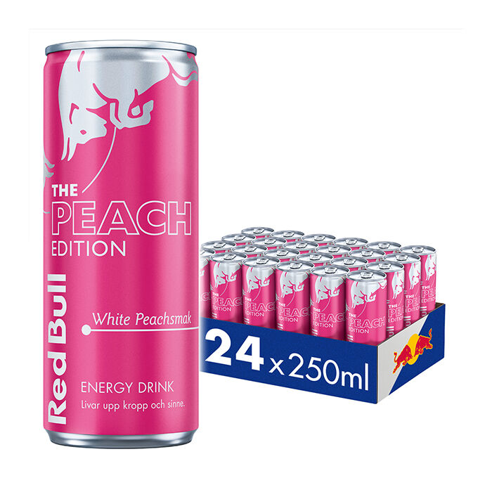 24 x Red Bull Energidryck, 250 ml, White Peach 2 kr pant