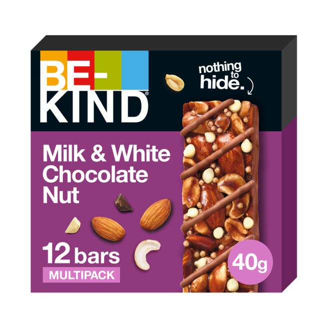 Be-kind 12 x BeKind Bar 40 g Milk & White Chocolate Nut