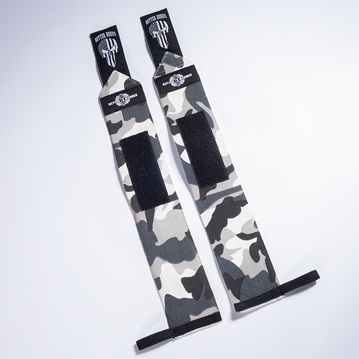Better Bodies Gear Wrist Wraps 18 inch, Grey Camoprint