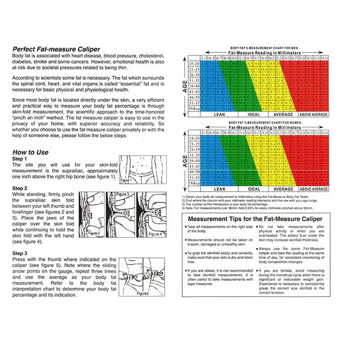 C.P. Sports Fat Caliper Kroppsfettmätare Vit