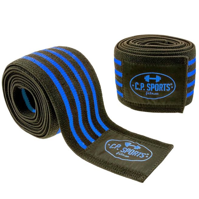 C.P. Sports Knee Wraps, 2 m Svart/Blå