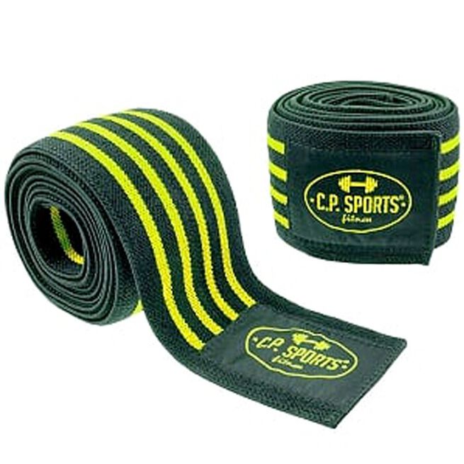 C.P. Sports Knee Wraps, 2 m Svart/Gul