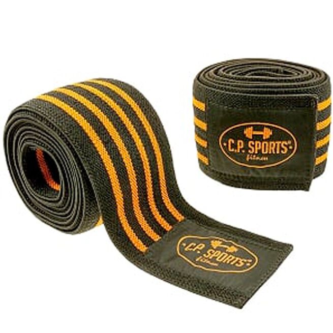 C.P. Sports Knee Wraps, 2 m Svart/Orange