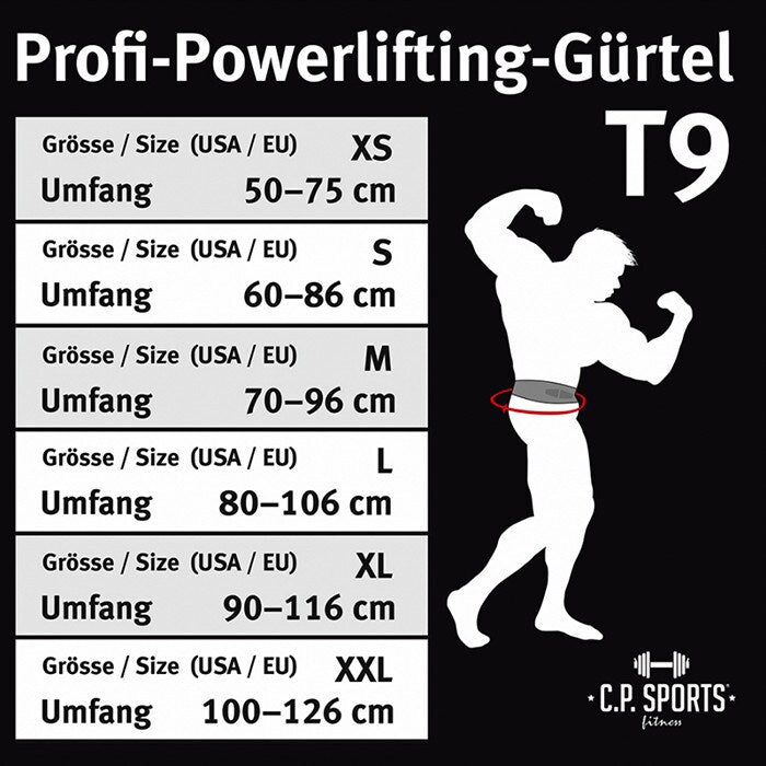 C.P. Sports Powerlifting Lyftarbälte Snabbspänne Svart