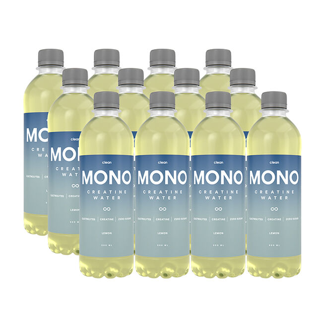 Clean 12 x  Clean MONO Creatine Water 500 ml Lemon