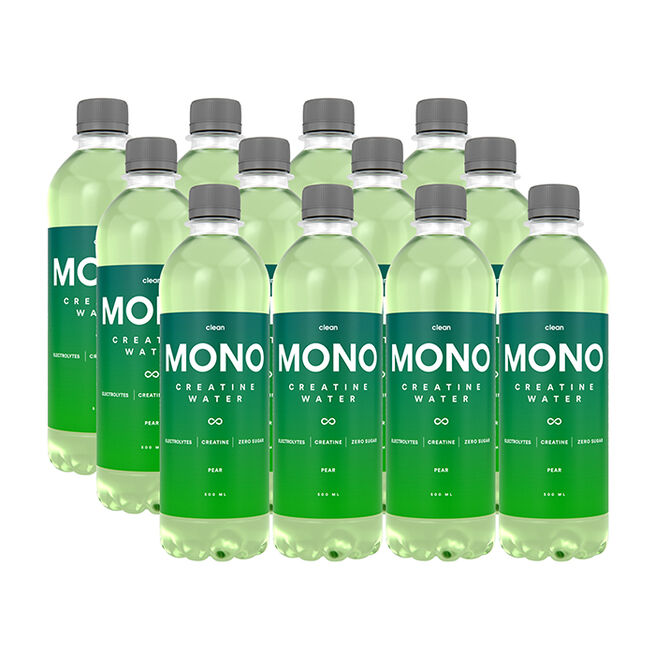 Clean 12 x  Clean MONO Creatine Water 500 ml Pear