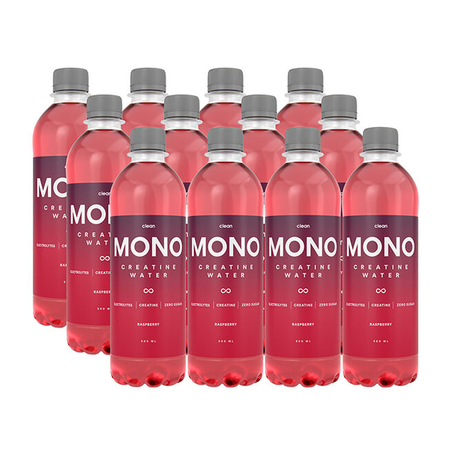 Clean 12 x  Clean MONO Creatine Water 500 ml Raspberry
