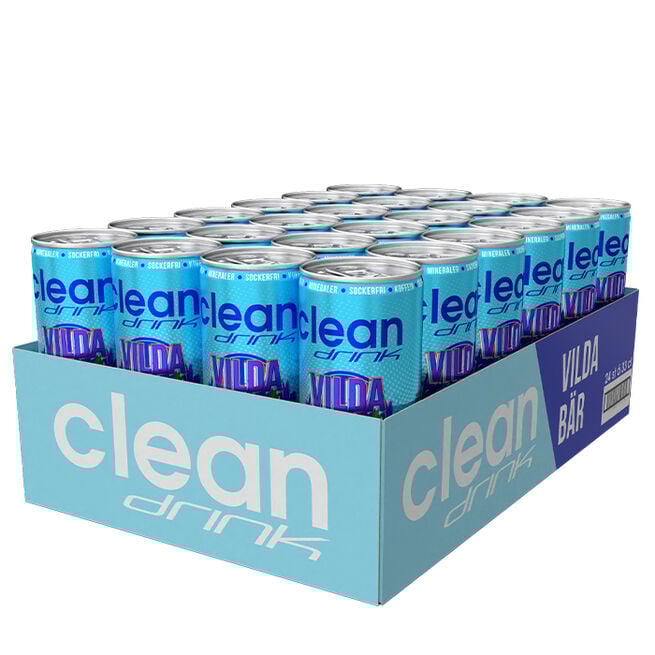 Clean Flak 24 x Clean Drink 330 ml Vilda bär - NEW