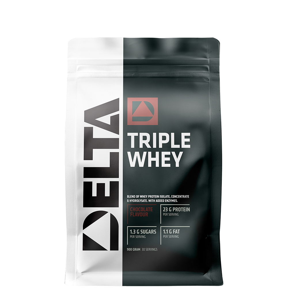 Delta Nutrition Triple Whey Vassleprotein 900 g Chocolate