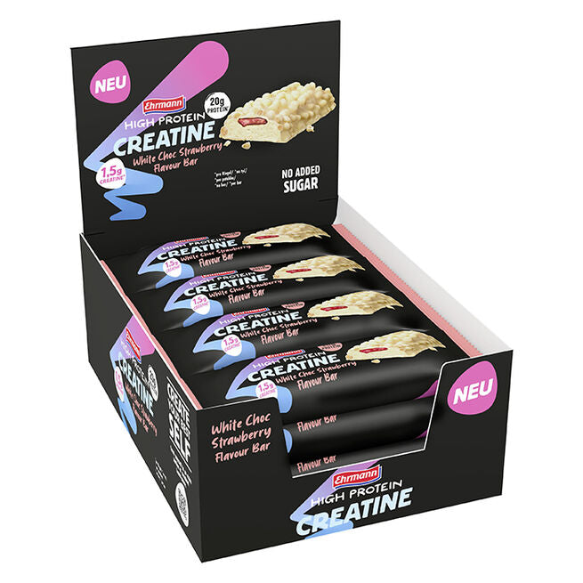 Ehrmann 12 x Ehrmann High Protein Creatine Bar 60 g White Choc Strawberry