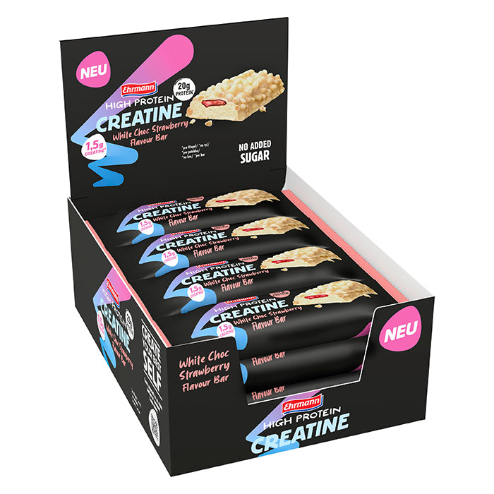 Ehrmann 12 x Ehrmann High Protein Creatine Bar 60 g White Choc Strawberry