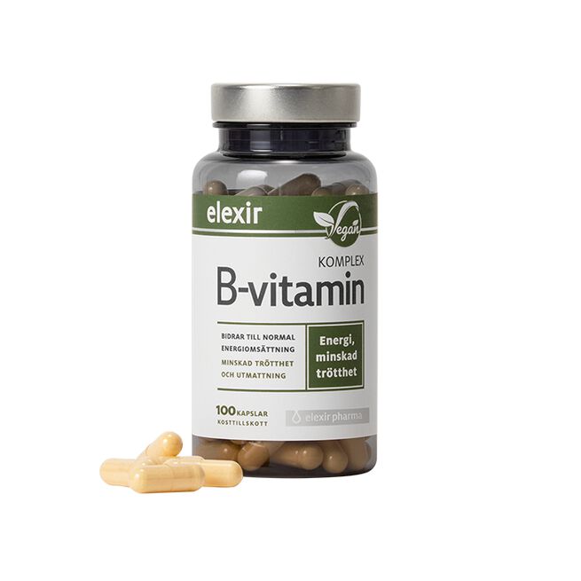 Elexir Pharma B-vitamin Komplex Vegansk 100 kapslar