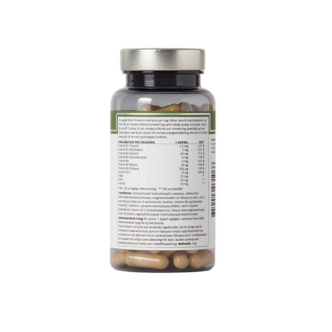Elexir Pharma B-vitamin Komplex Vegansk 100 kapslar