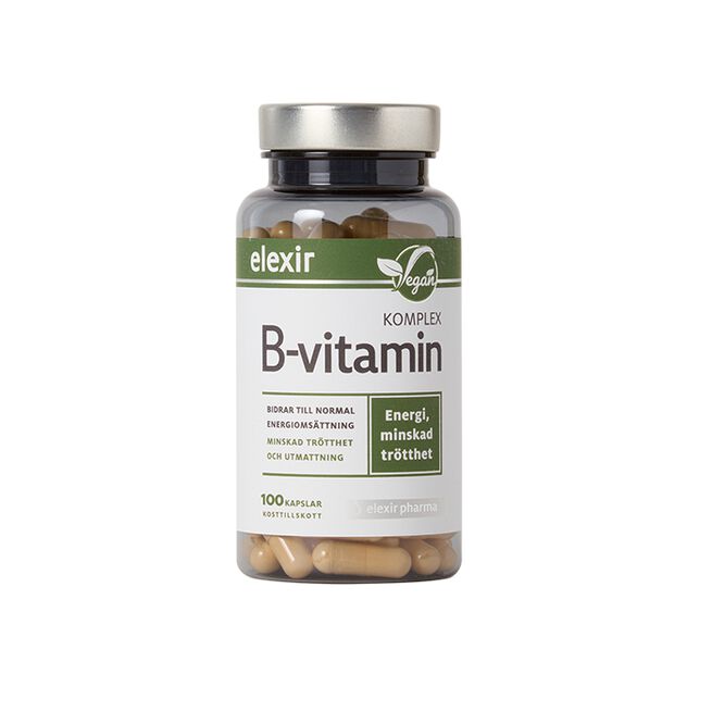 Elexir Pharma B-vitamin Komplex Vegansk 100 kapslar