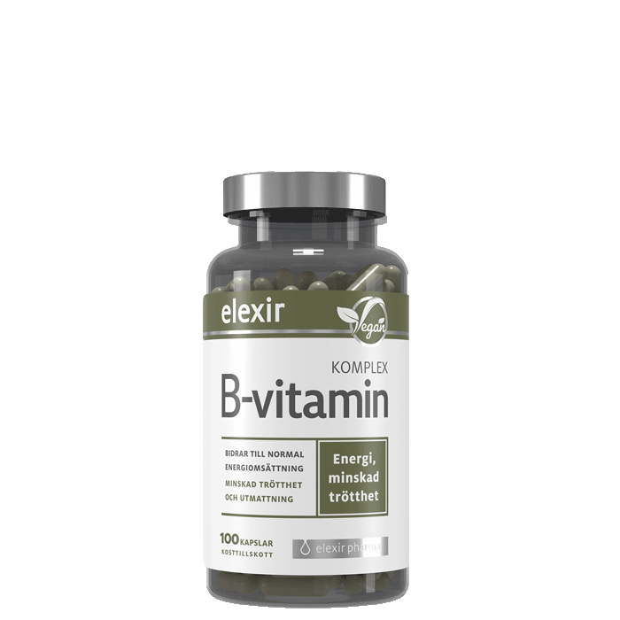 Elexir Pharma B-vitamin Komplex Vegansk 100 kapslar