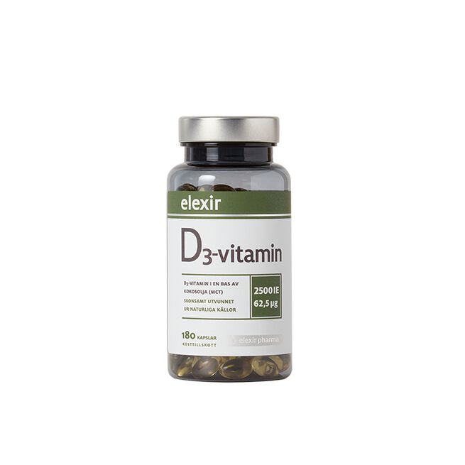 Elexir Pharma D3-vitamin 2500 IE 180 kapslar