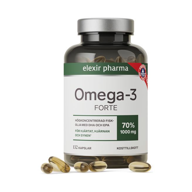 Elexir Pharma Omega-3 Forte 1000 mg 132 kapslar