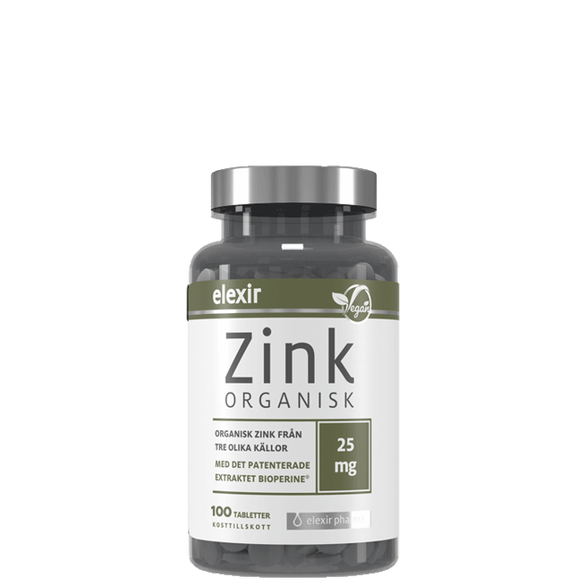 Elexir Pharma Organisk Zink 25 mg 100 tabletter