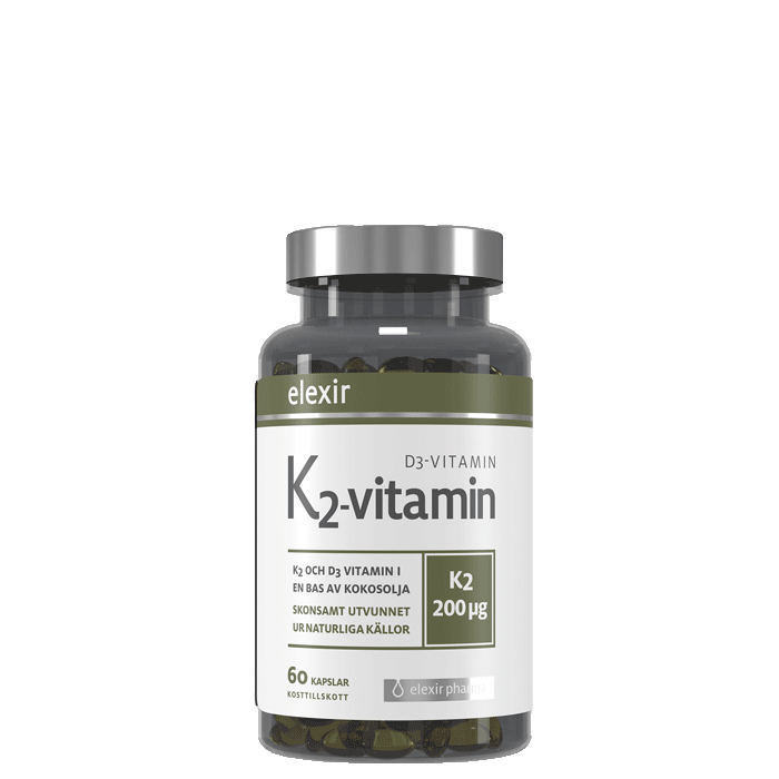 Elexir Pharma Vitamin K2+D3 200 mcg 60 kapslar