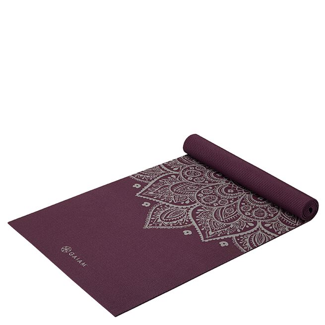 Gaiam Gaiam Midnight Plum Sundial Flower Yoga Mat 5 mm