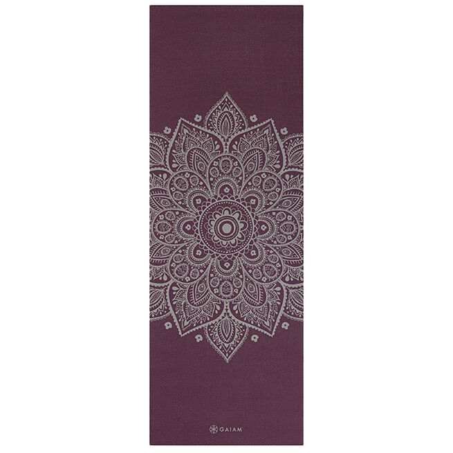 Gaiam Gaiam Midnight Plum Sundial Flower Yoga Mat 5 mm