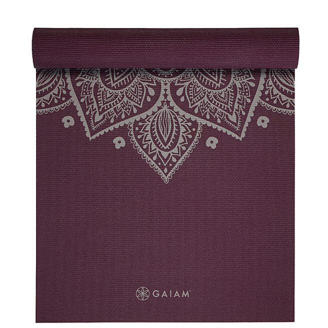 Gaiam Gaiam Midnight Plum Sundial Flower Yoga Mat 5 mm