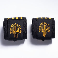 GASP Gear Hardcore Wrist Wraps 18 inch, Black/Yellow