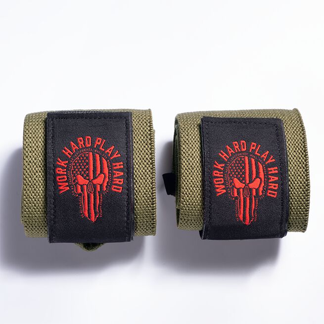 GASP Gear Hardcore Wrist Wraps 18 inch, Green/Red