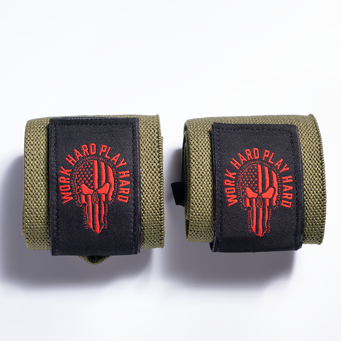 GASP Gear Hardcore Wrist Wraps 18 inch, Green/Red