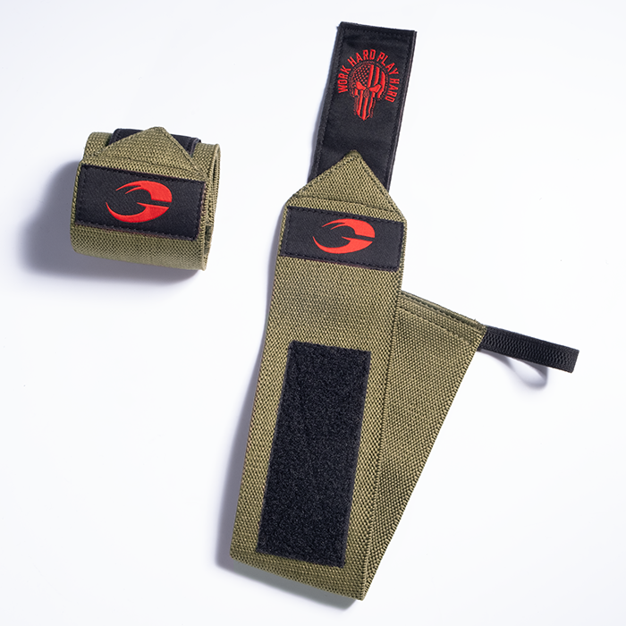GASP Gear Hardcore Wrist Wraps 18 inch, Green/Red