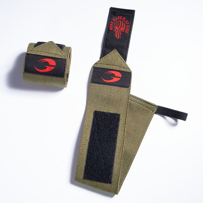 GASP Gear Hardcore Wrist Wraps 18 inch, Green/Red