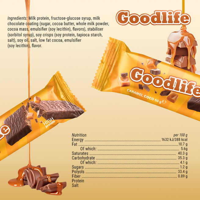 Goodlife 15 x Proteinbar 50 g Caramel Coco