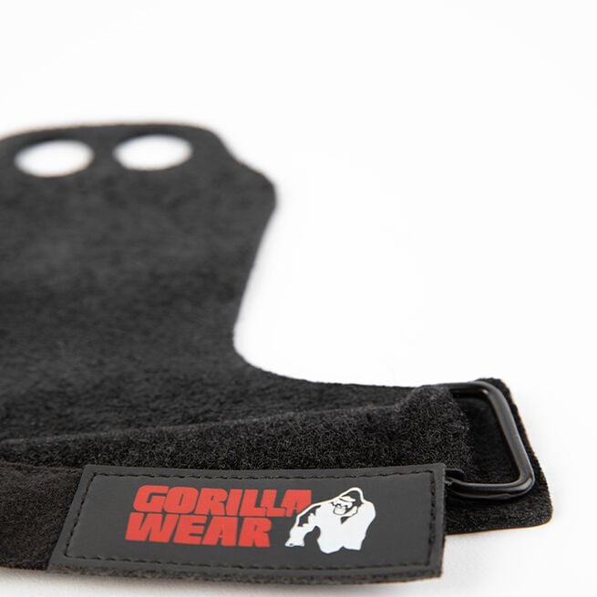 Gorilla Wear Gear 2-Hole Leather Lifting Grips Svart Small
