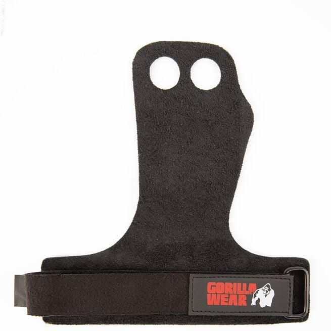 Gorilla Wear Gear 2-Hole Leather Lifting Grips Svart X-large