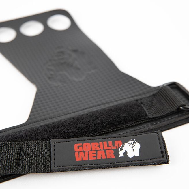 Gorilla Wear Gear 3-Hole Carbon Lifting Grips Svart