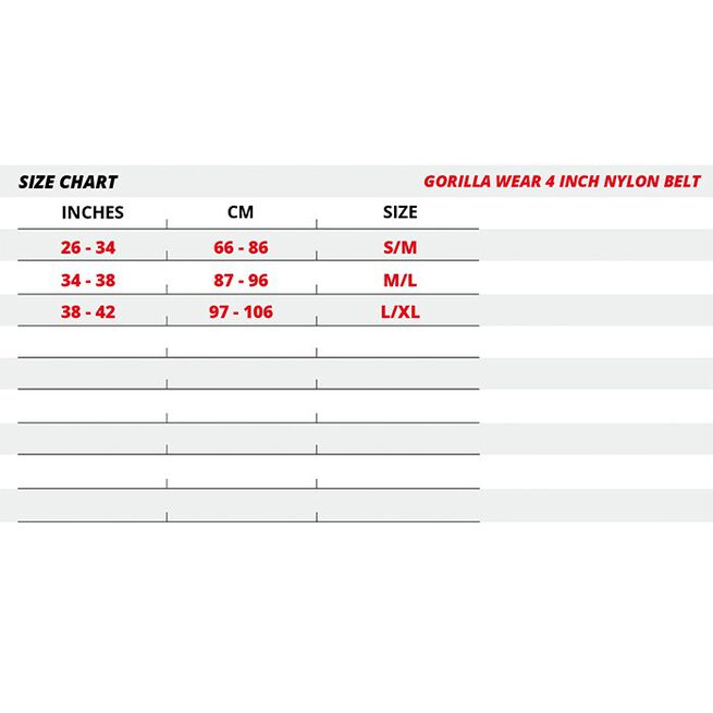 Gorilla Wear Gear 4 Inch Lyftarbälte Nylon Svart
