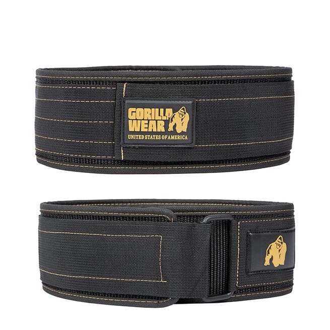 Gorilla Wear Gear 4 Inch Lyftarbälte Nylon Svart/Guld M/L