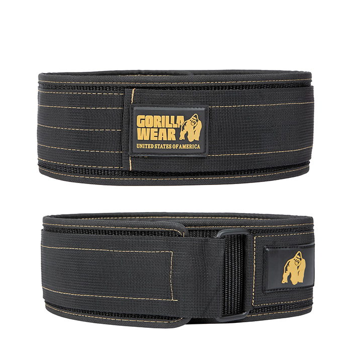 Gorilla Wear Gear 4 Inch Lyftarbälte Nylon Svart/Guld
