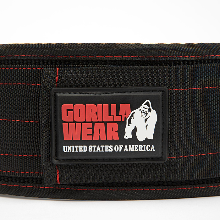 Gorilla Wear Gear 4 Inch Lyftarbälte Nylon Svart/Röd