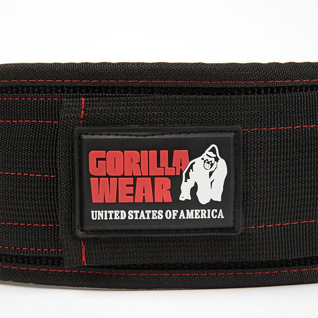 Gorilla Wear Gear 4 Inch Lyftarbälte Nylon Svart/Röd