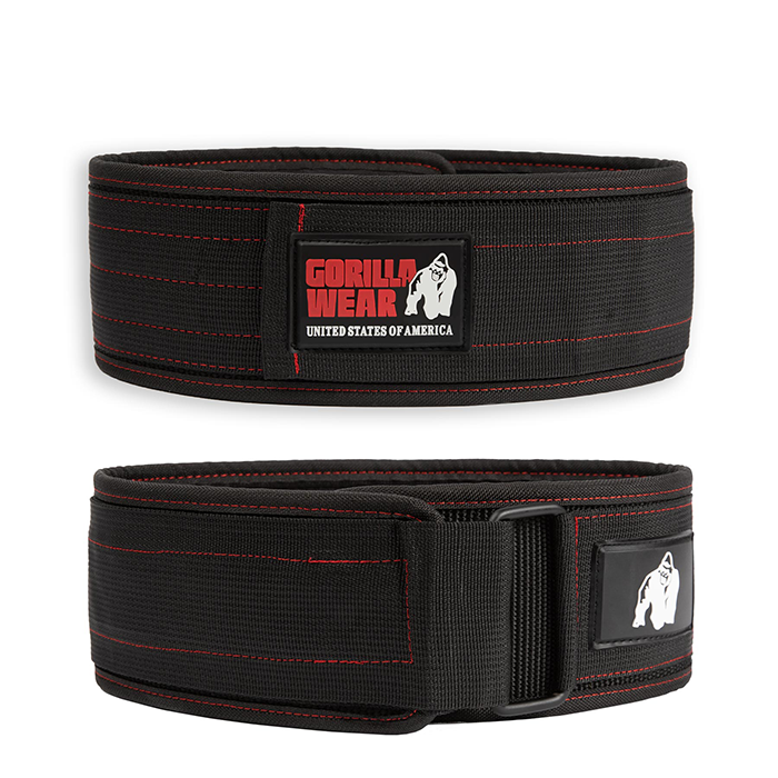 Gorilla Wear Gear 4 Inch Lyftarbälte Nylon Svart/Röd