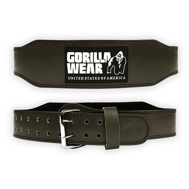 Gorilla Wear Gear 4 Inch Vadderat Lyftarbälte Läder Militärgrön