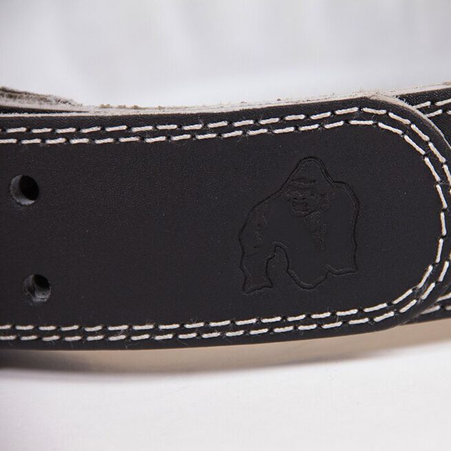 Gorilla Wear Gear 4 Inch Vadderat Lyftarbälte Läder Svart