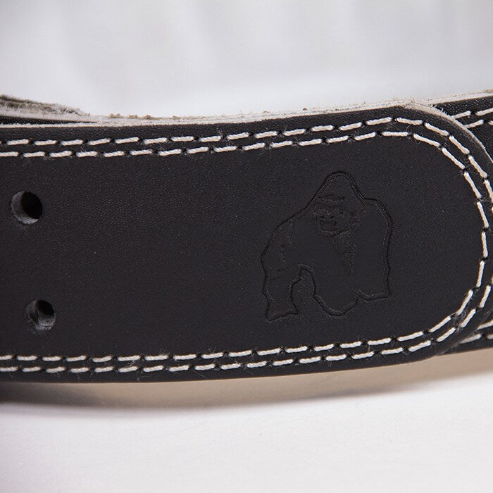 Gorilla Wear Gear 4 Inch Vadderat Lyftarbälte Läder Svart