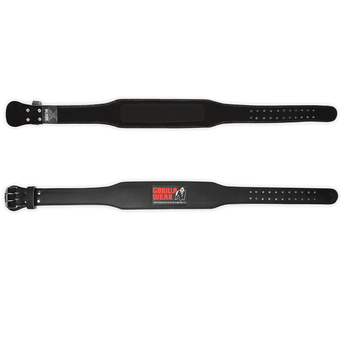 Gorilla Wear Gear 4 Inch Vadderat Lyftarbälte Läder Svart/Röd L/XL