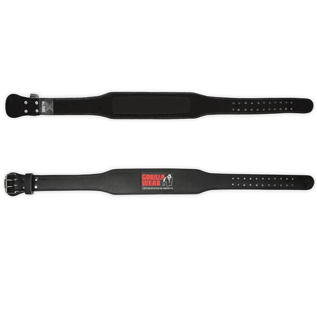 Gorilla Wear Gear 4 Inch Vadderat Lyftarbälte Läder Svart/Röd XX-Large/XXX-Large
